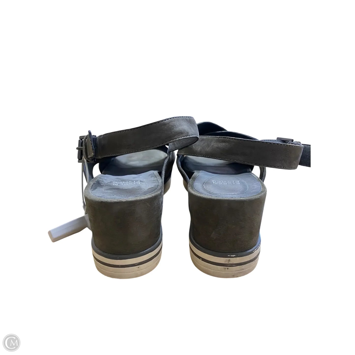 Sandals Heels Wedge By Eileen Fisher In Grey, Size: 10