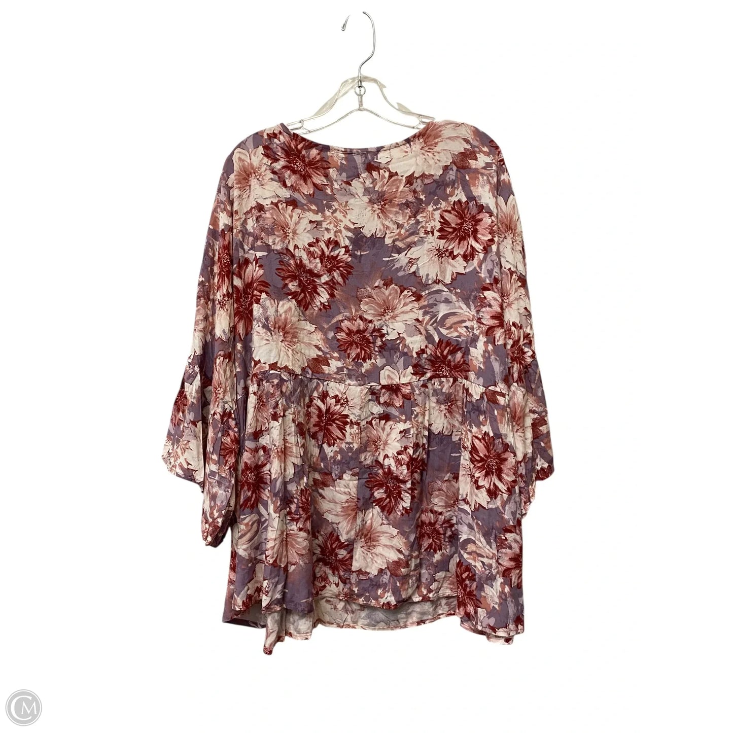Top Long Sleeve By Andree By Unit In Floral Print, Size: 3x