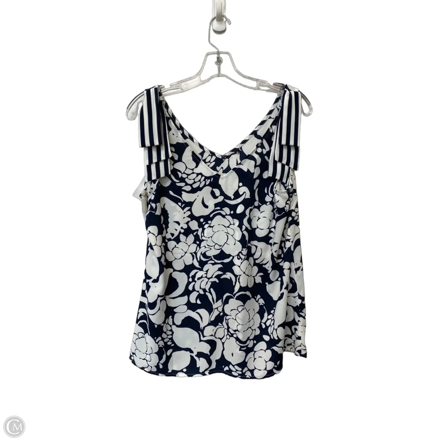 Top Sleeveless By Cabi In Blue & White, Size: M