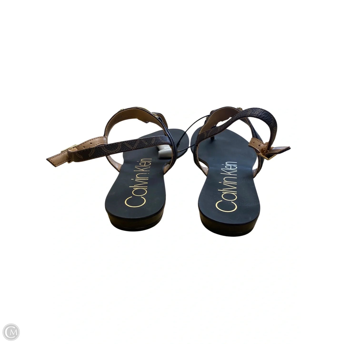 Sandals Flip Flops By Calvin Klein In Black, Size: 8