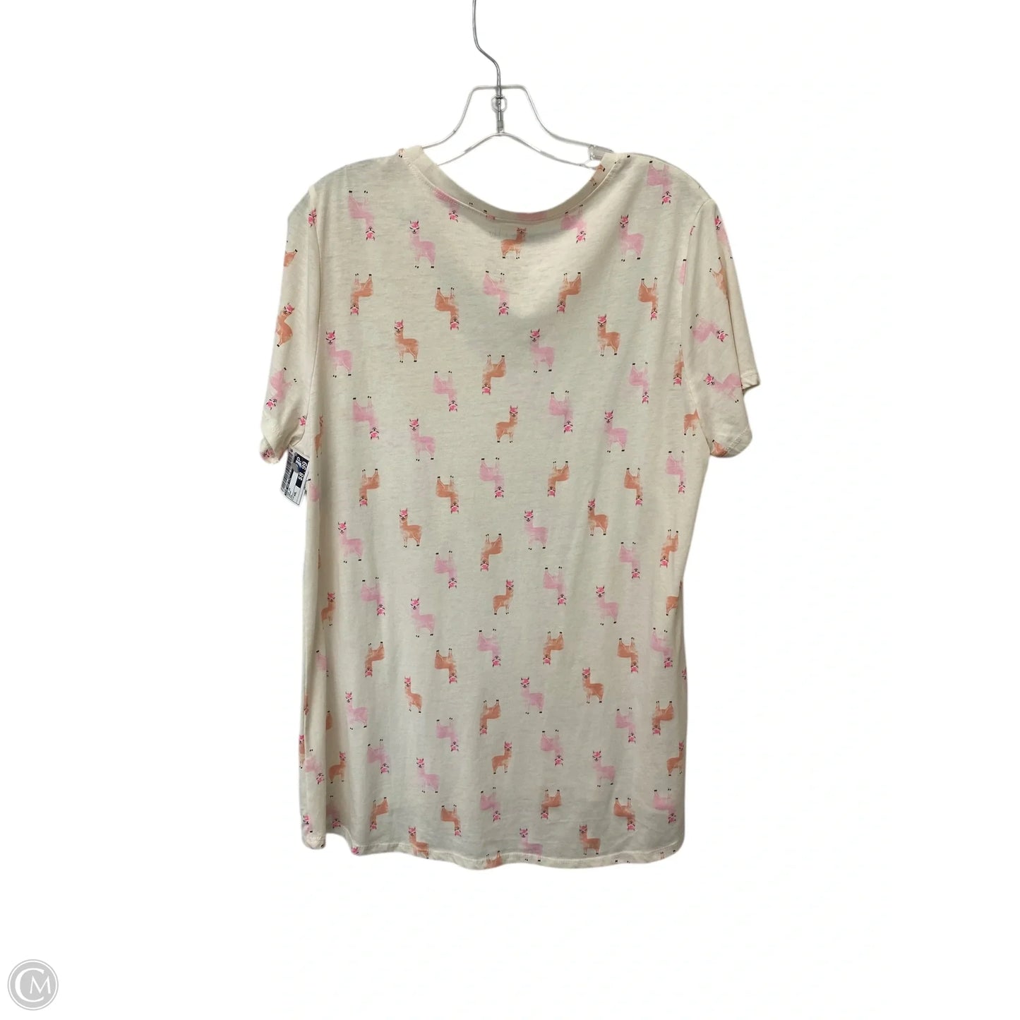 Top Short Sleeve By Zoe And Liv In Cream, Size: Xxl