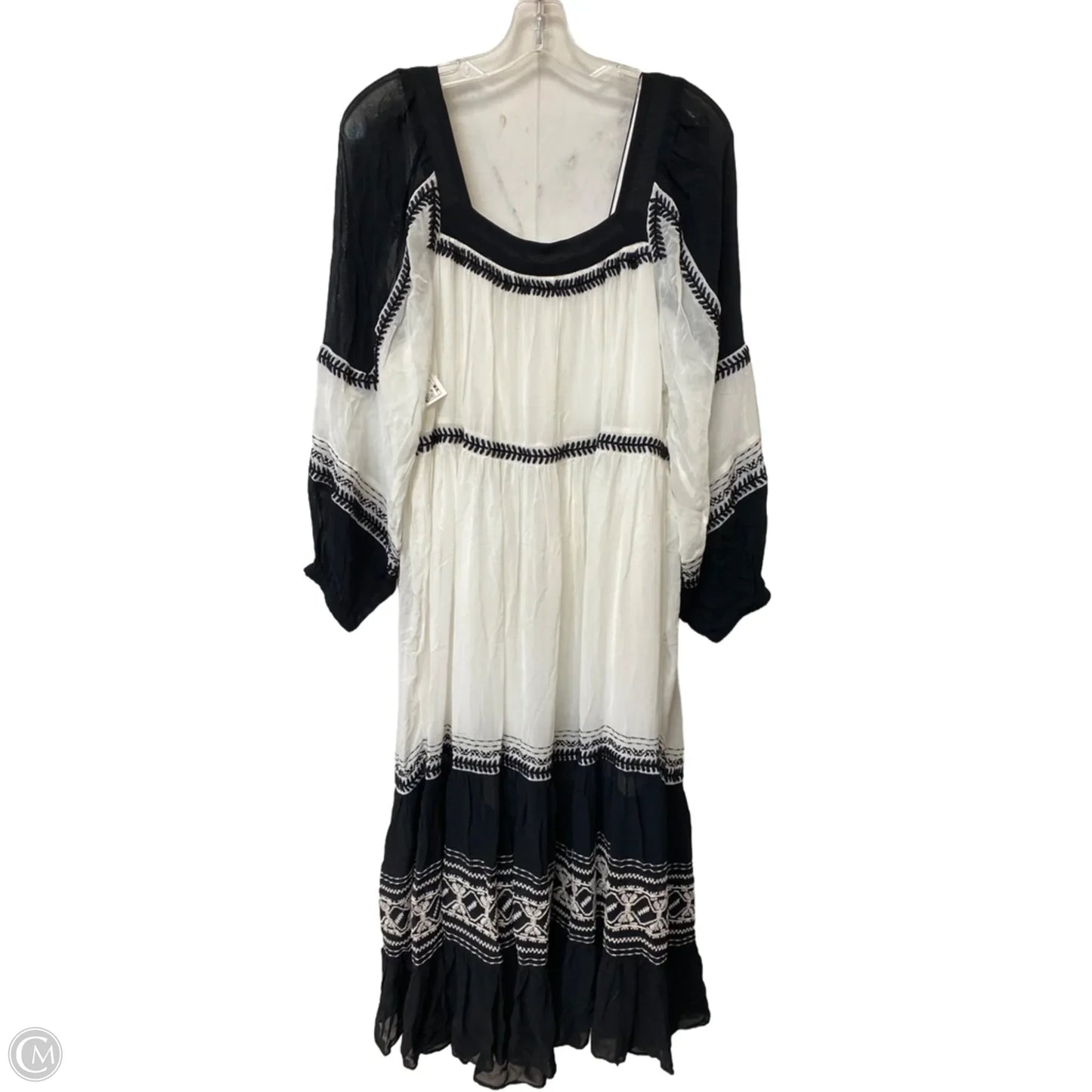 Dress Casual Midi By Anthropologie In Black & White, Size: Mp