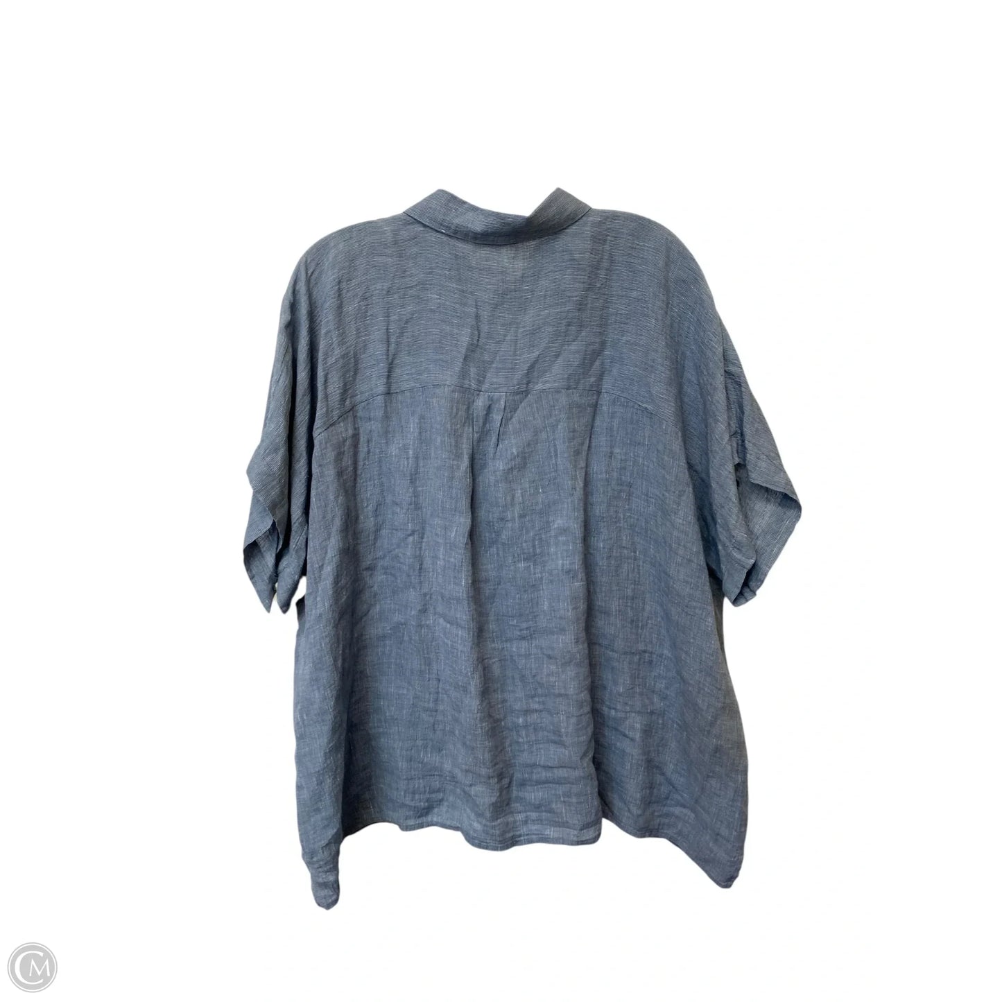 Top Short Sleeve By Eileen Fisher In Blue, Size: 2x