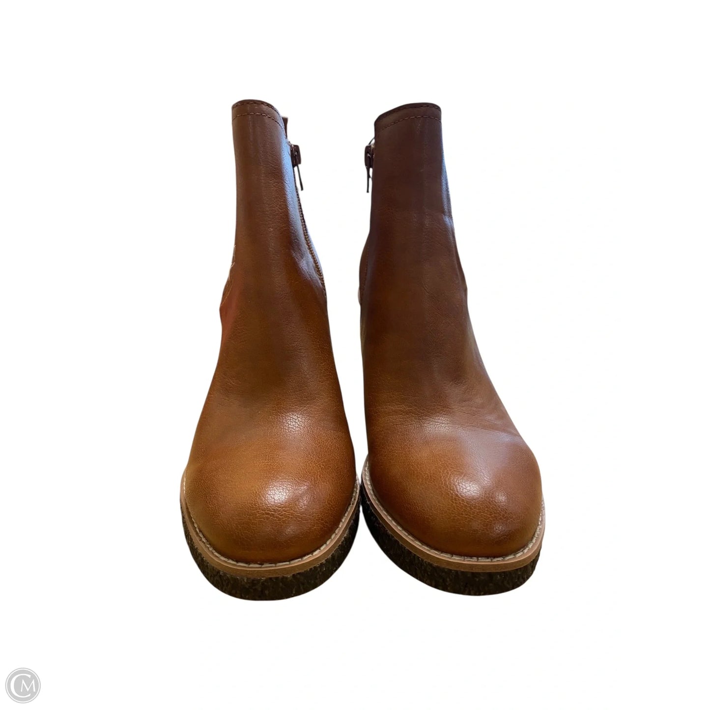Boots Ankle Heels By Zodiac In Brown, Size: 8.5