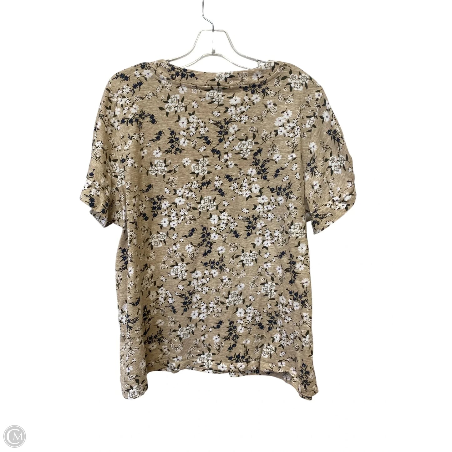 Top Short Sleeve Basic By Liz Claiborne In Floral Print, Size: Xxl
