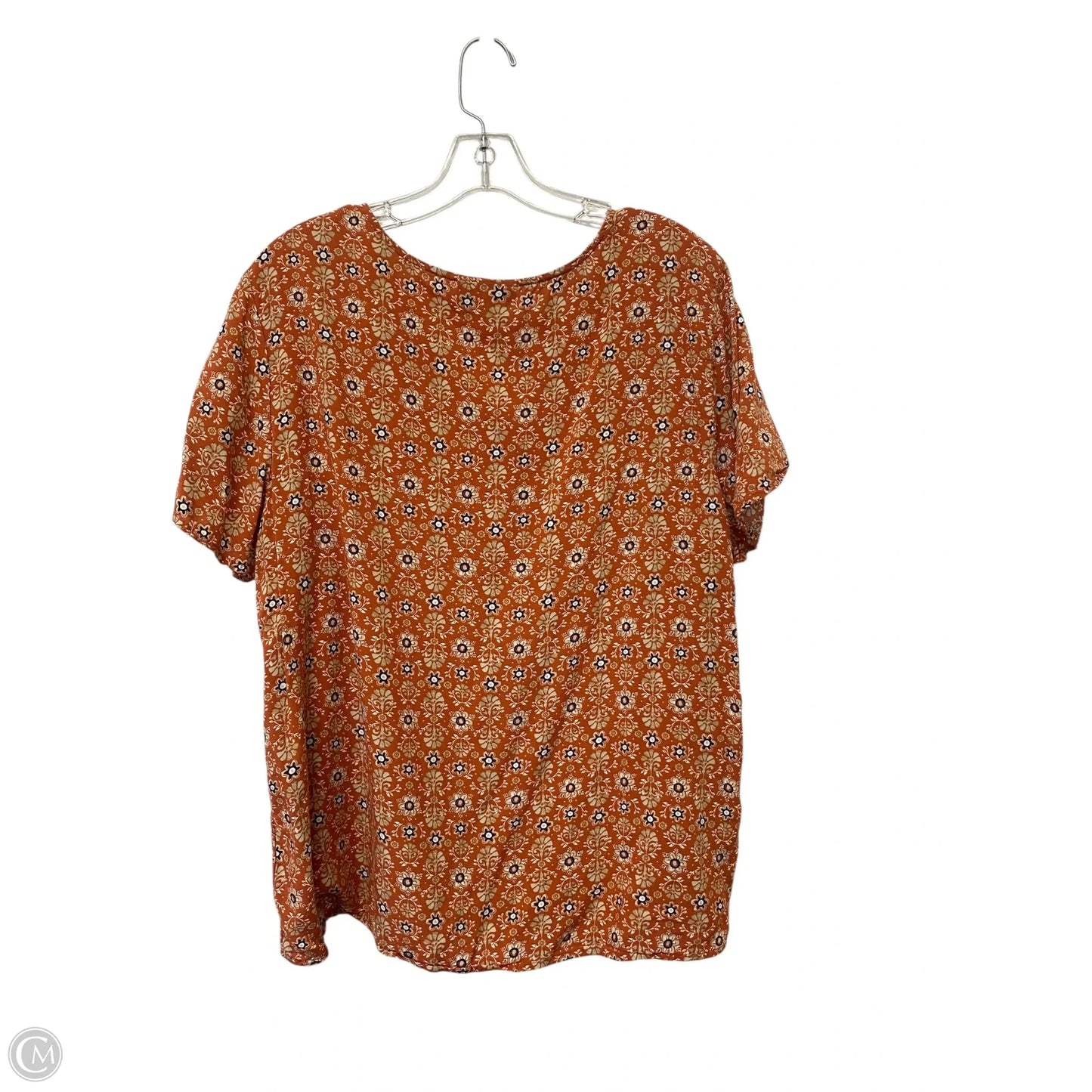 Top Short Sleeve By Croft And Barrow In Floral Print, Size: Xxl