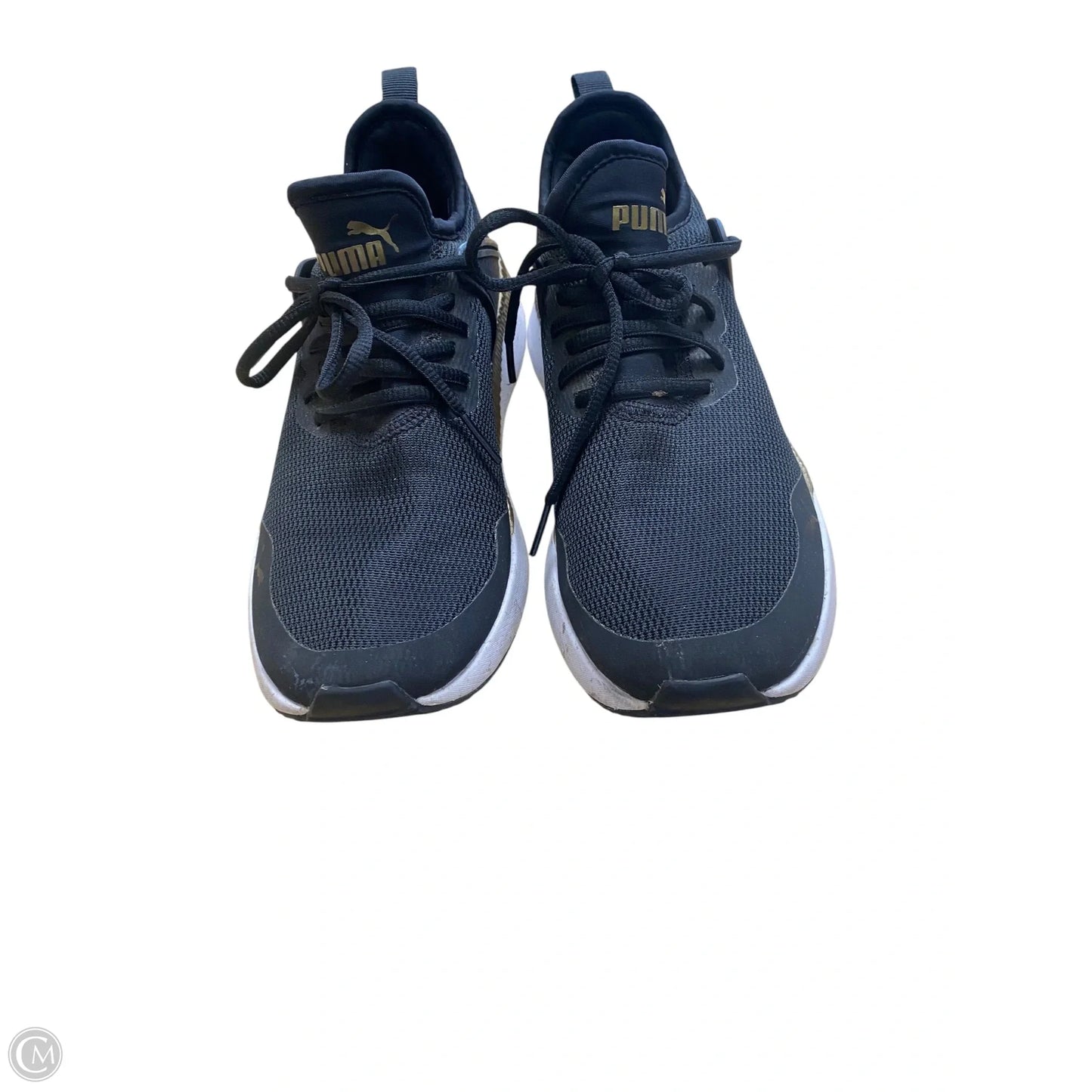 Shoes Athletic By Puma In Black & Gold, Size: 6.5