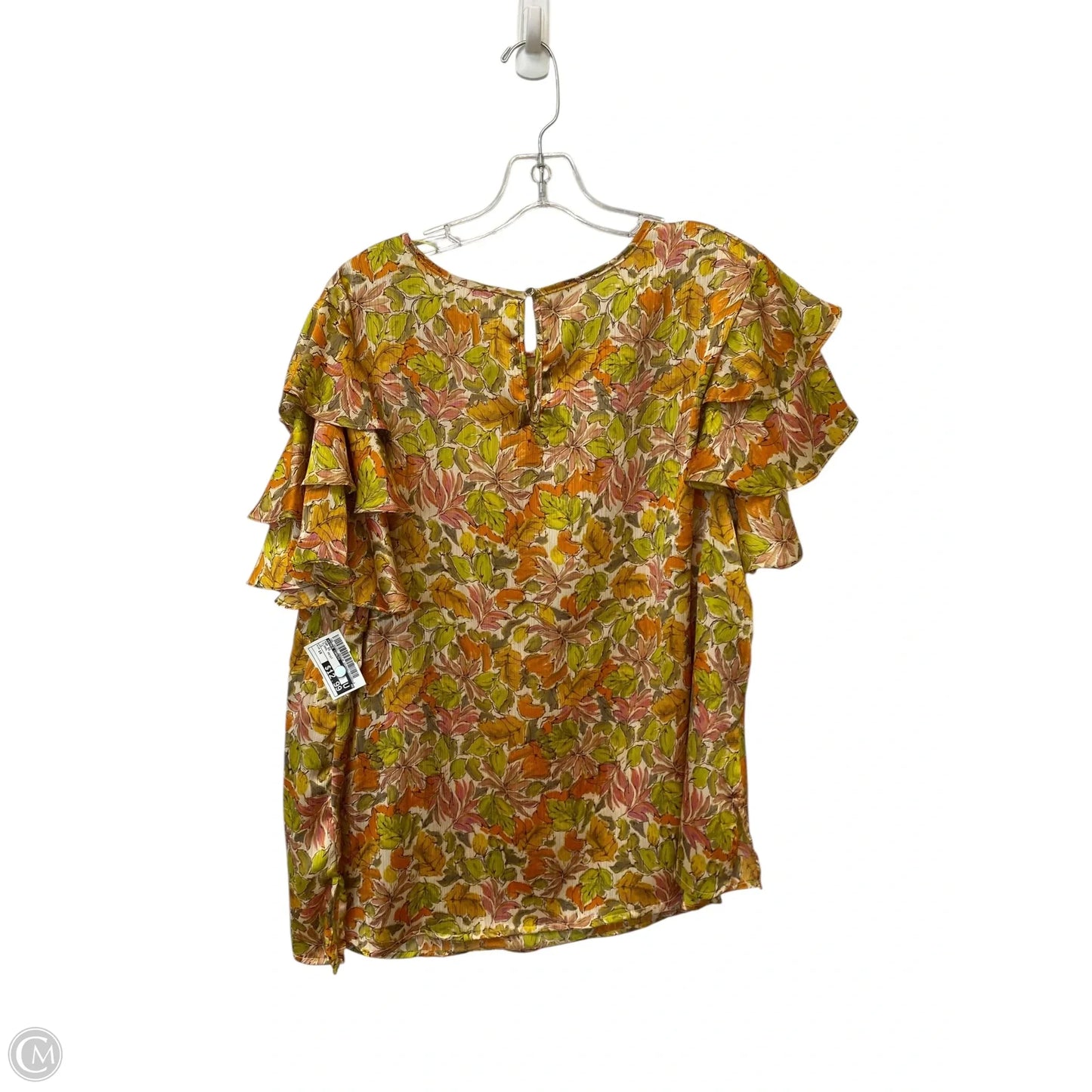 Top Short Sleeve By Vince Camuto In Floral Print, Size: 1x