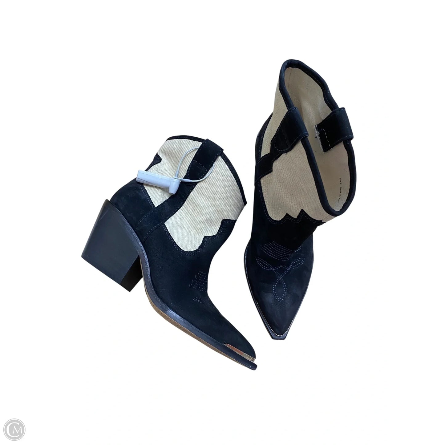 Boots Ankle Flats By Dolce Vita In Black & Cream, Size: 8