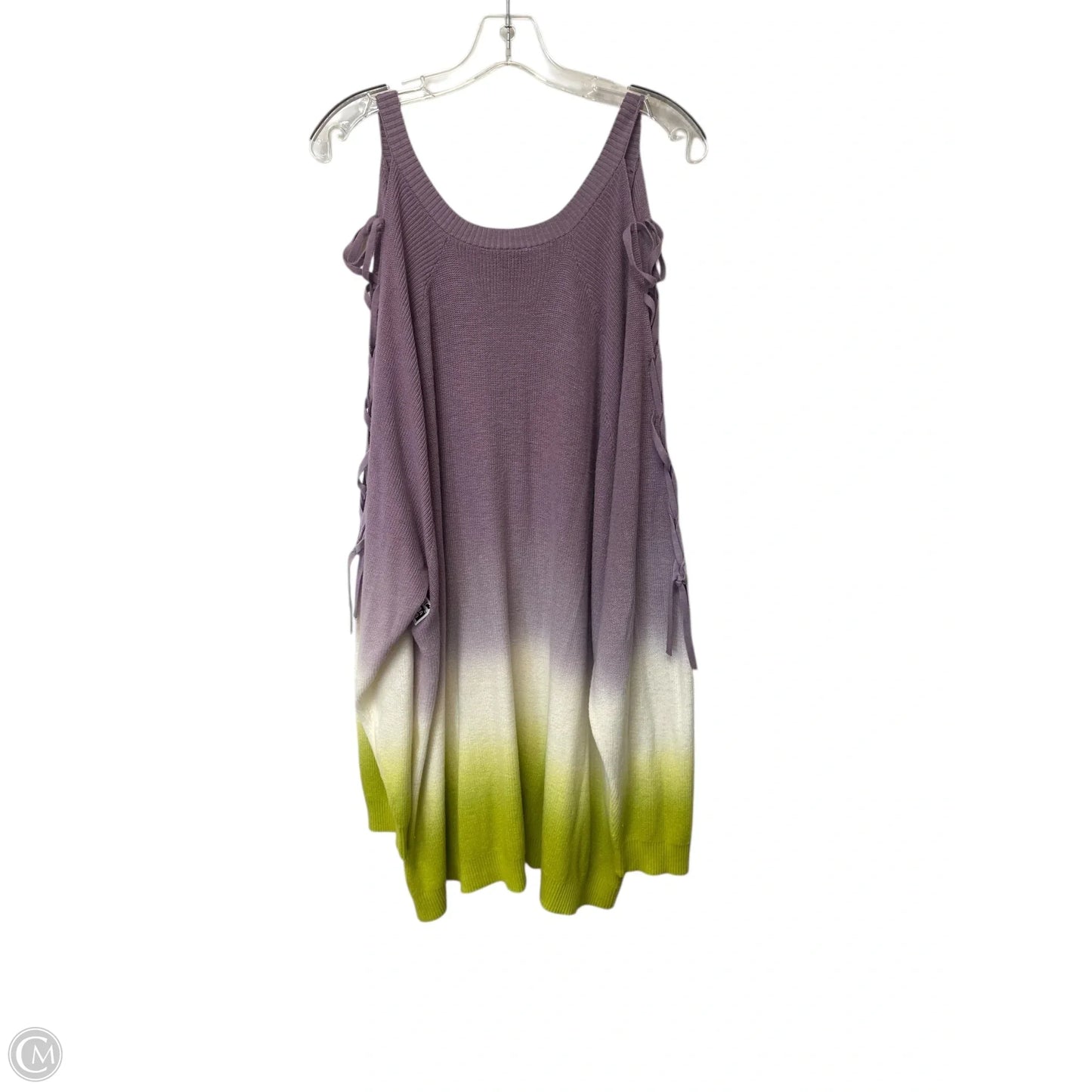 Sweater By Torrid In Green & Purple, Size: 5