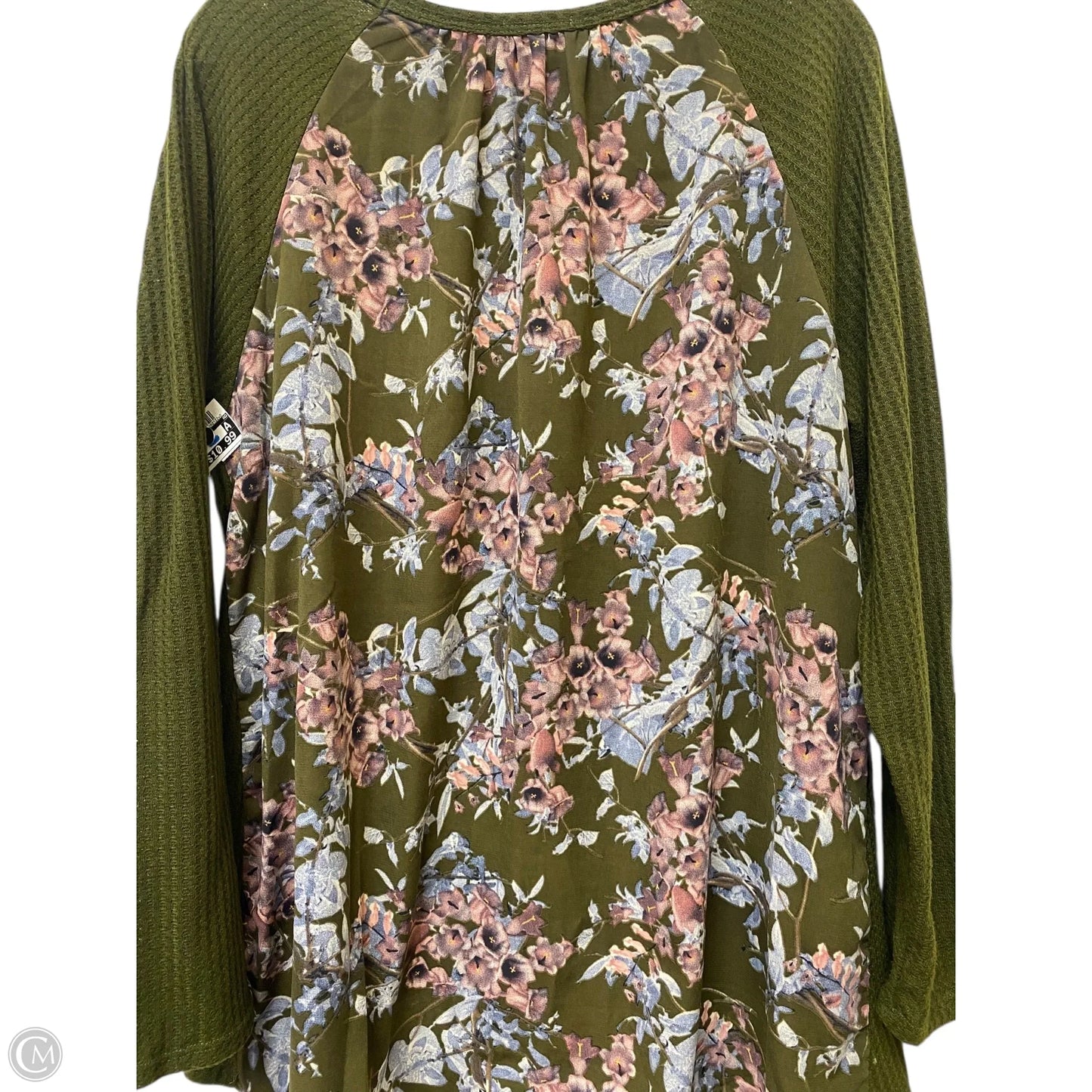 Top Long Sleeve By Oddi In Green, Size: 1x