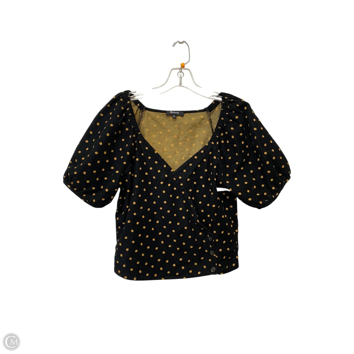 Top Short Sleeve By Madewell In Polkadot Pattern, Size: Xs