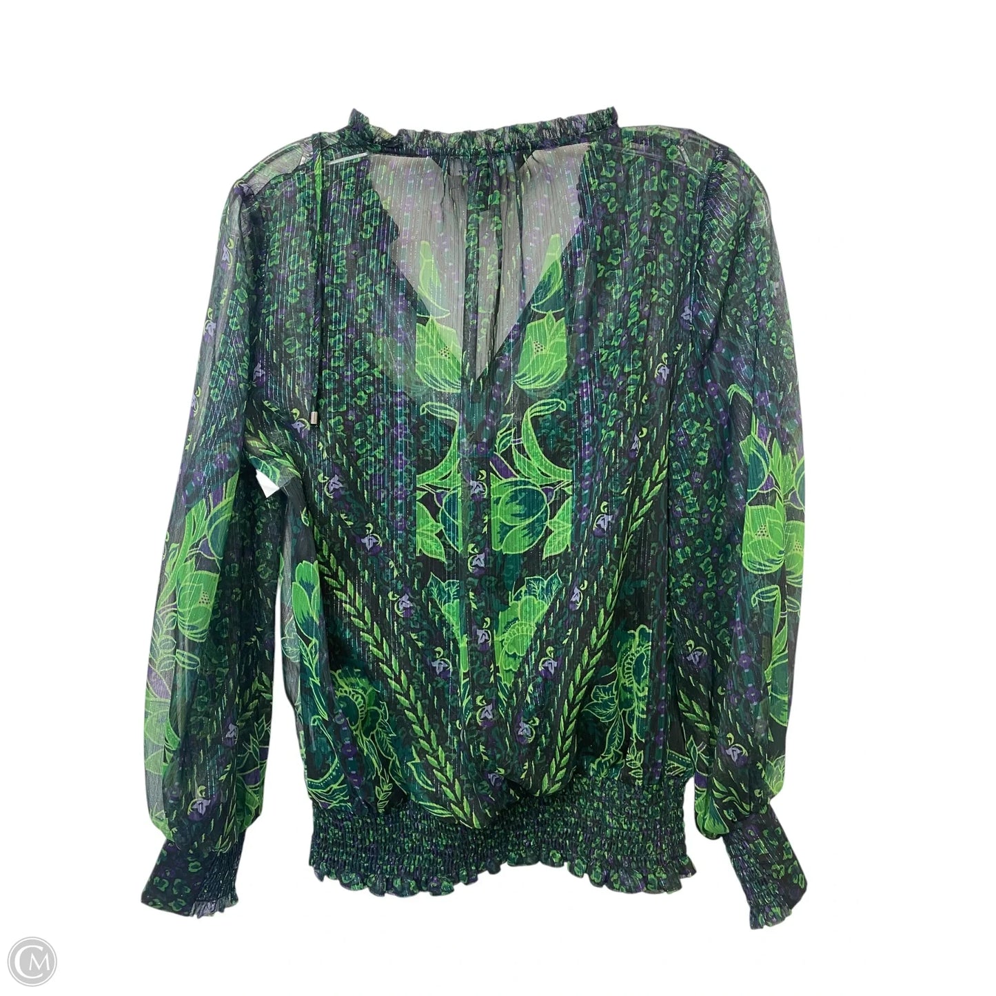Top Long Sleeve By White House Black Market In Green, Size: Xs