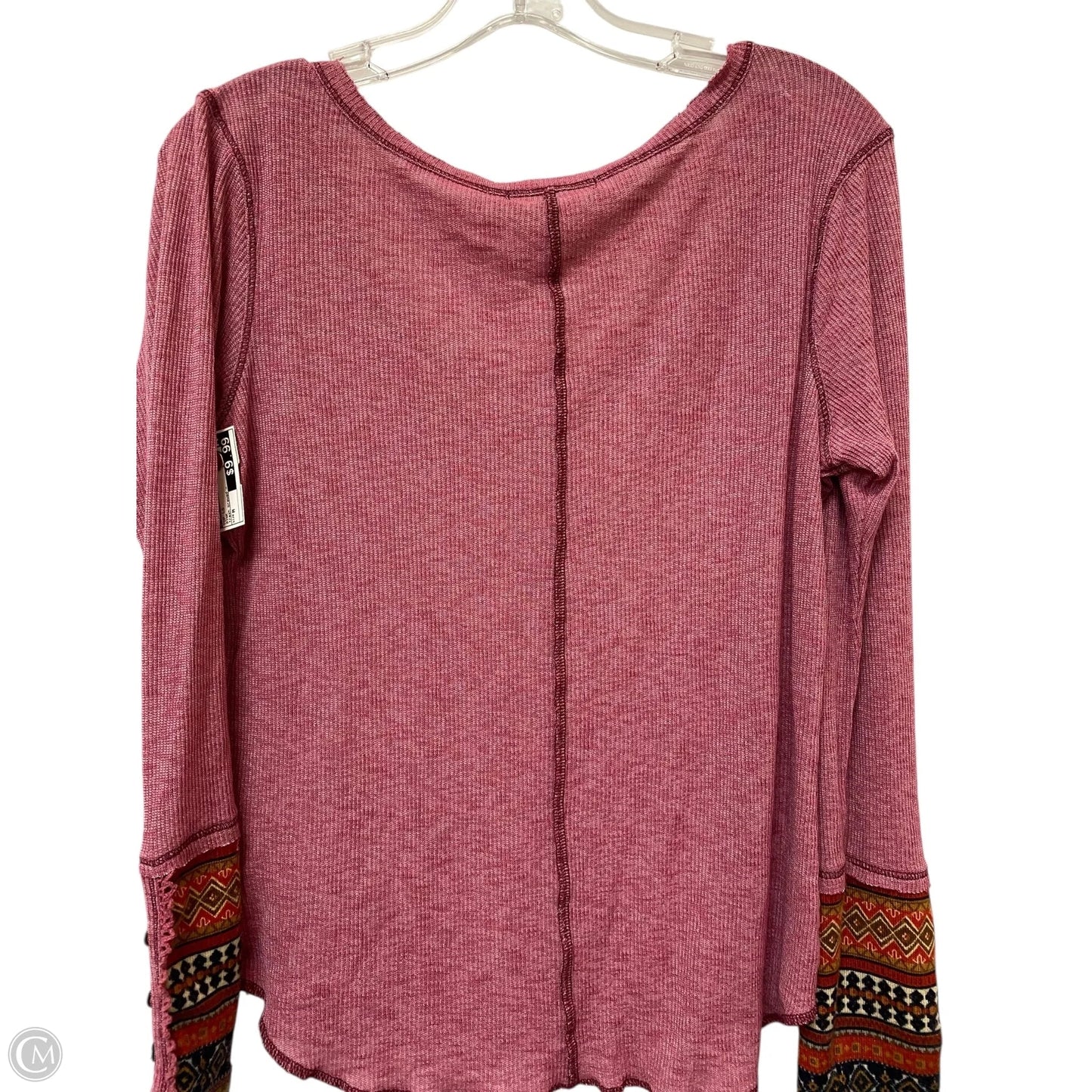 Top Long Sleeve By Cme In Pink, Size: M