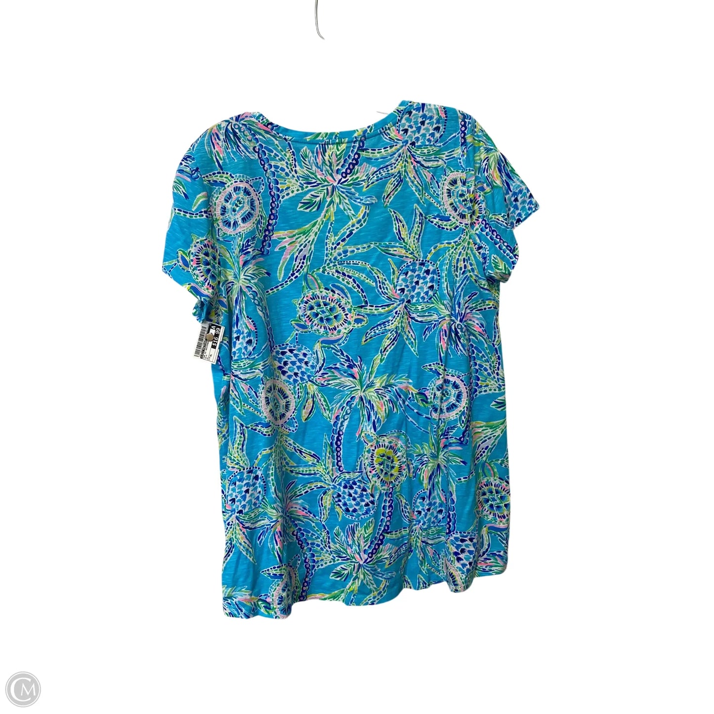 Top Short Sleeve Designer By Lilly Pulitzer In Blue, Size: Xl