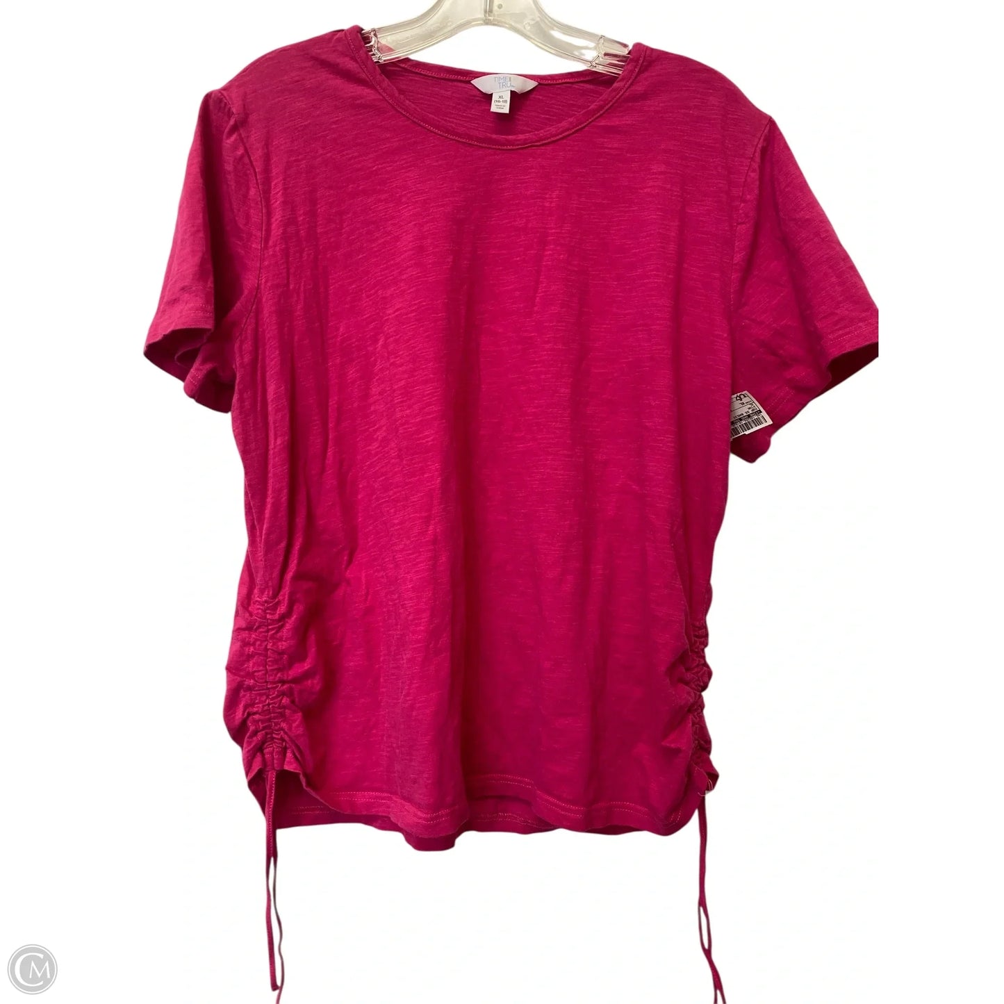 Top Short Sleeve Basic By Time And Tru In Pink, Size: Xl