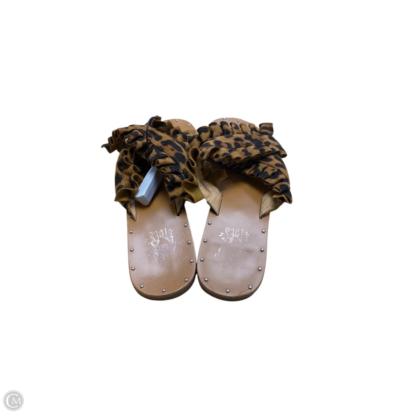 Sandals Flats By Cme In Animal Print, Size: 7