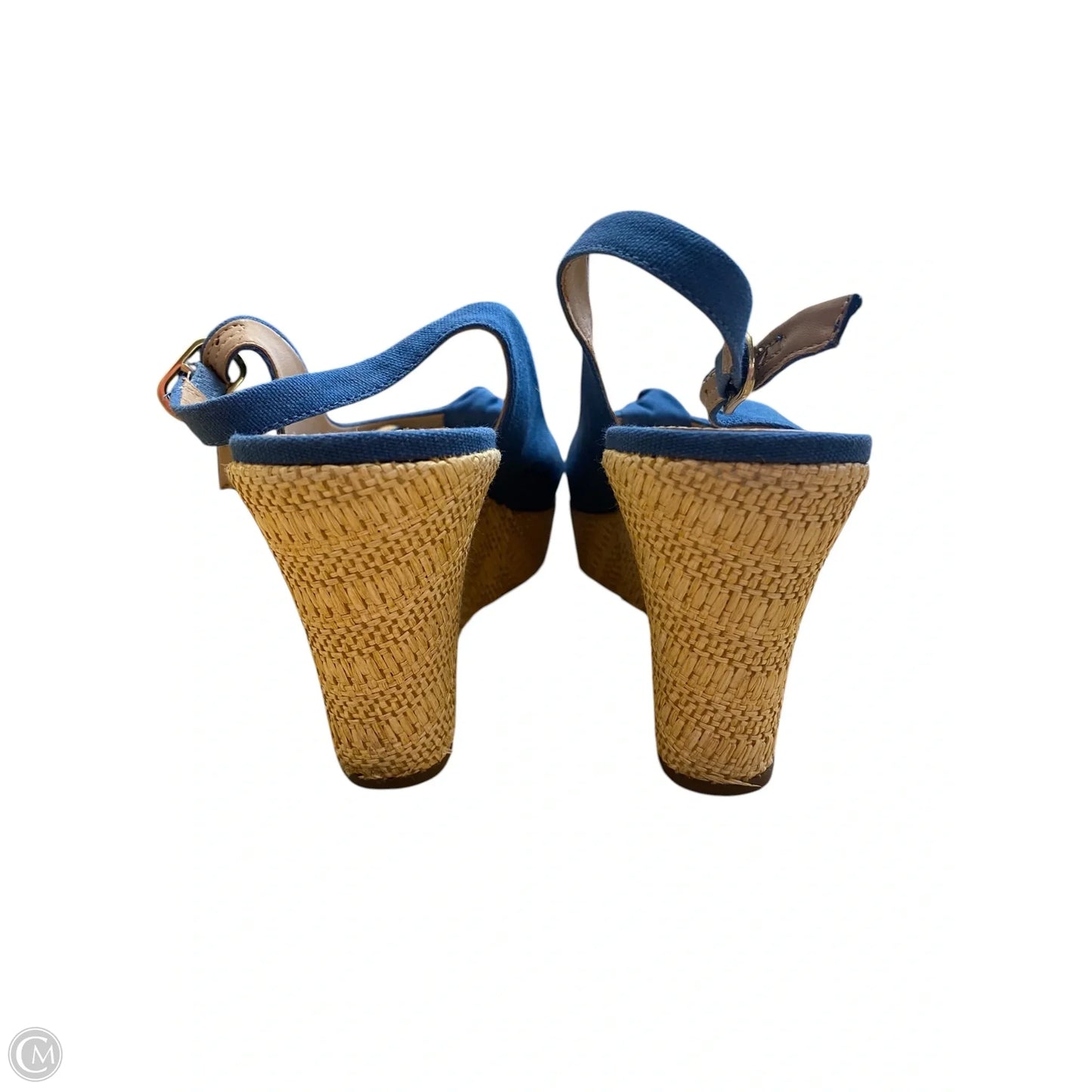 Sandals Heels Wedge By Cme In Blue, Size: 7.5