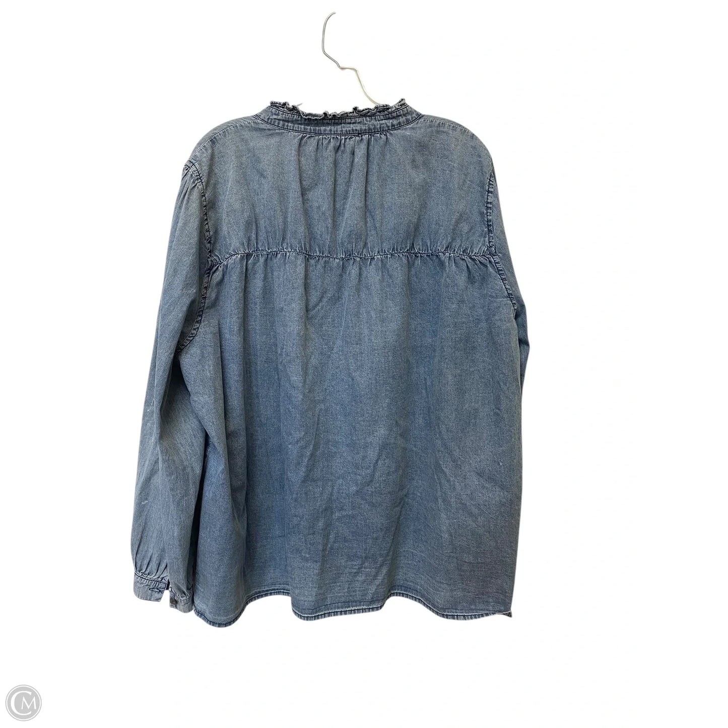 Top Long Sleeve By Savanna Jane In Blue, Size: 2x