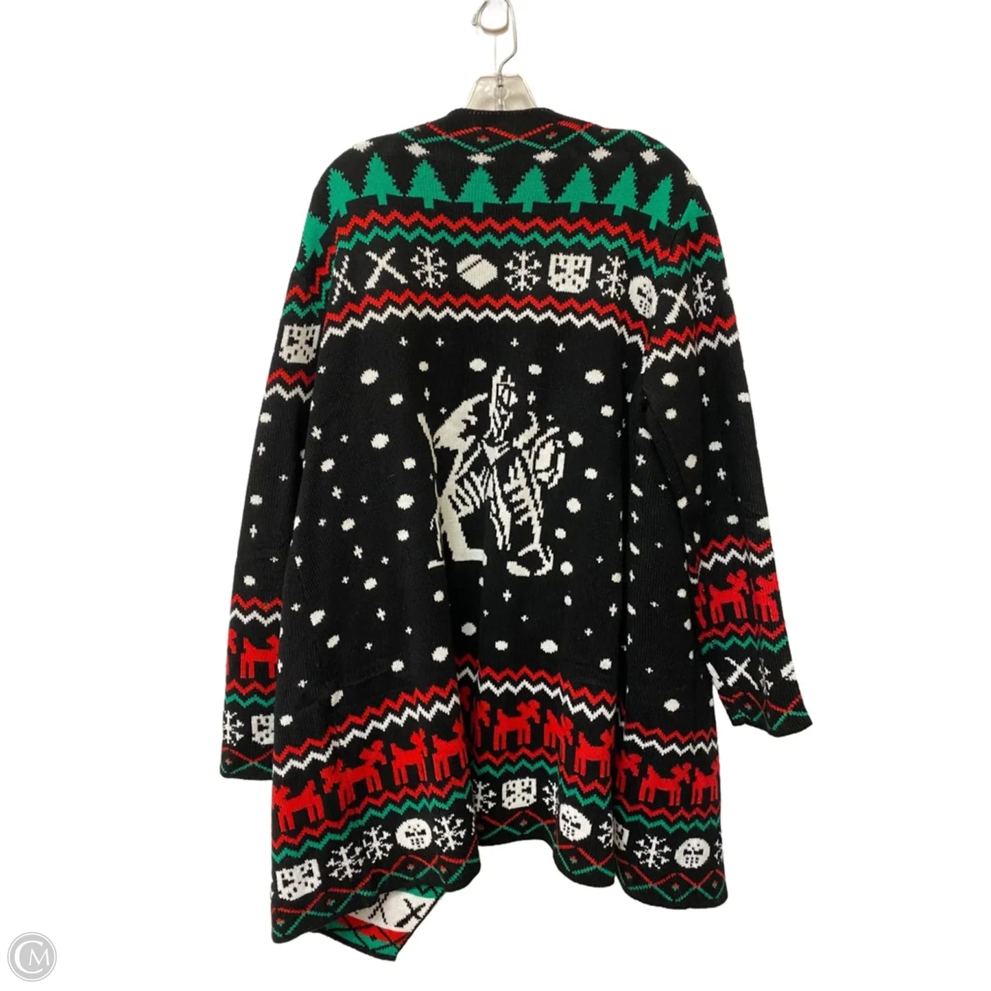 Cardigan By Clothes Mentor In Black & Red, Size: 2x