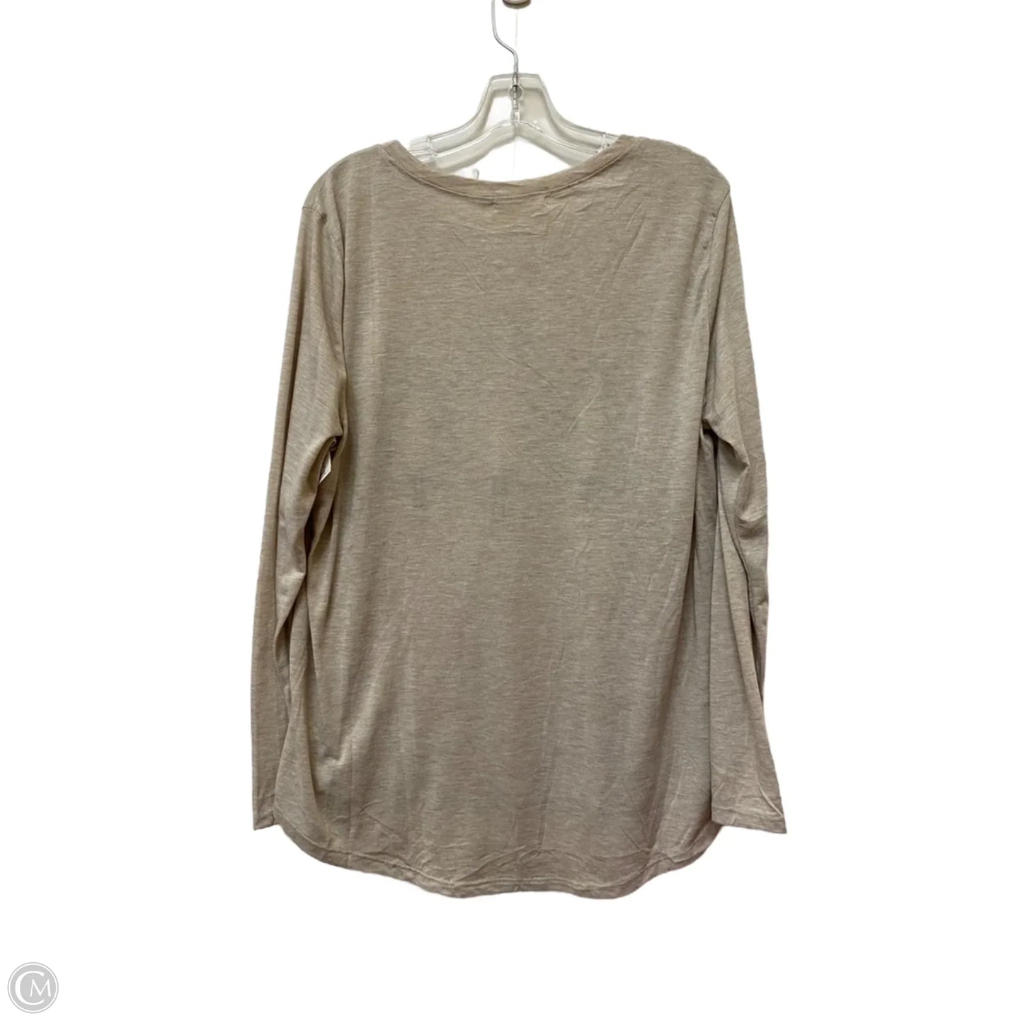 Top Long Sleeve Basic By Clothes Mentor In Tan, Size: Xl