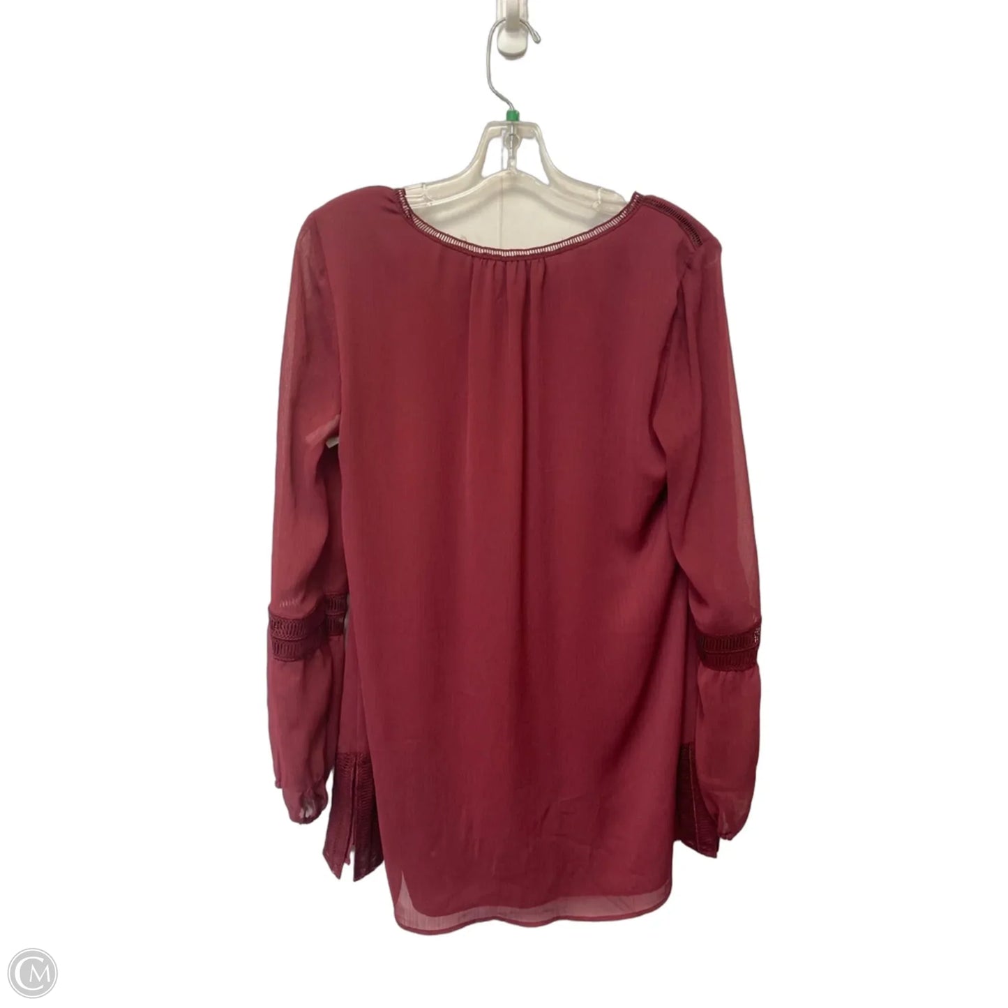 Top Long Sleeve By White House Black Market In Maroon, Size: S