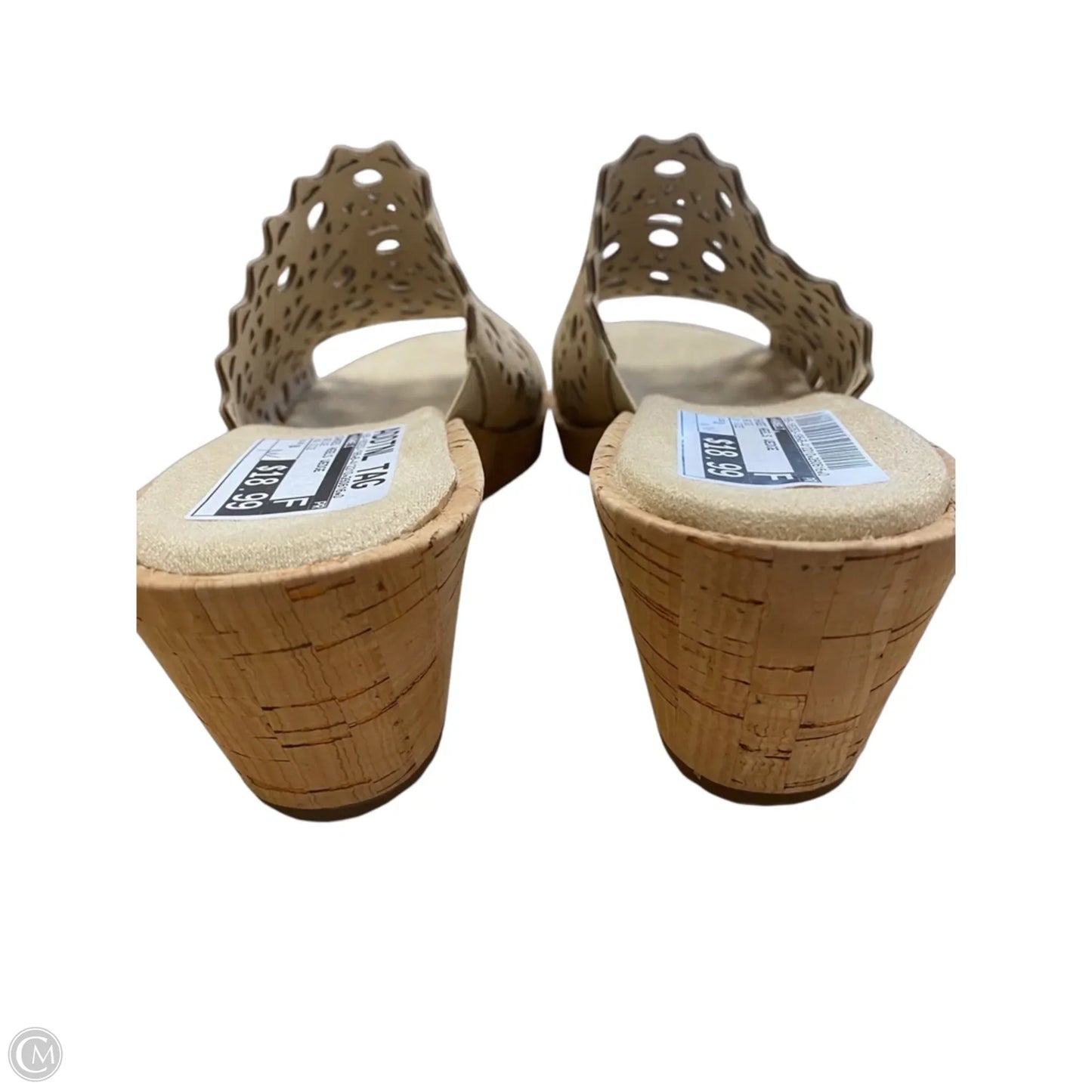Shoes Heels Wedge By Vaneli In Beige, Size: 8