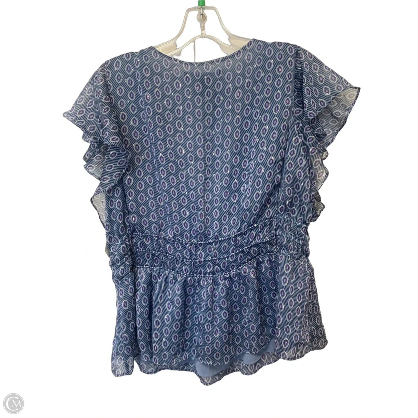 Top Short Sleeve By White House Black Market In Blue, Size: L