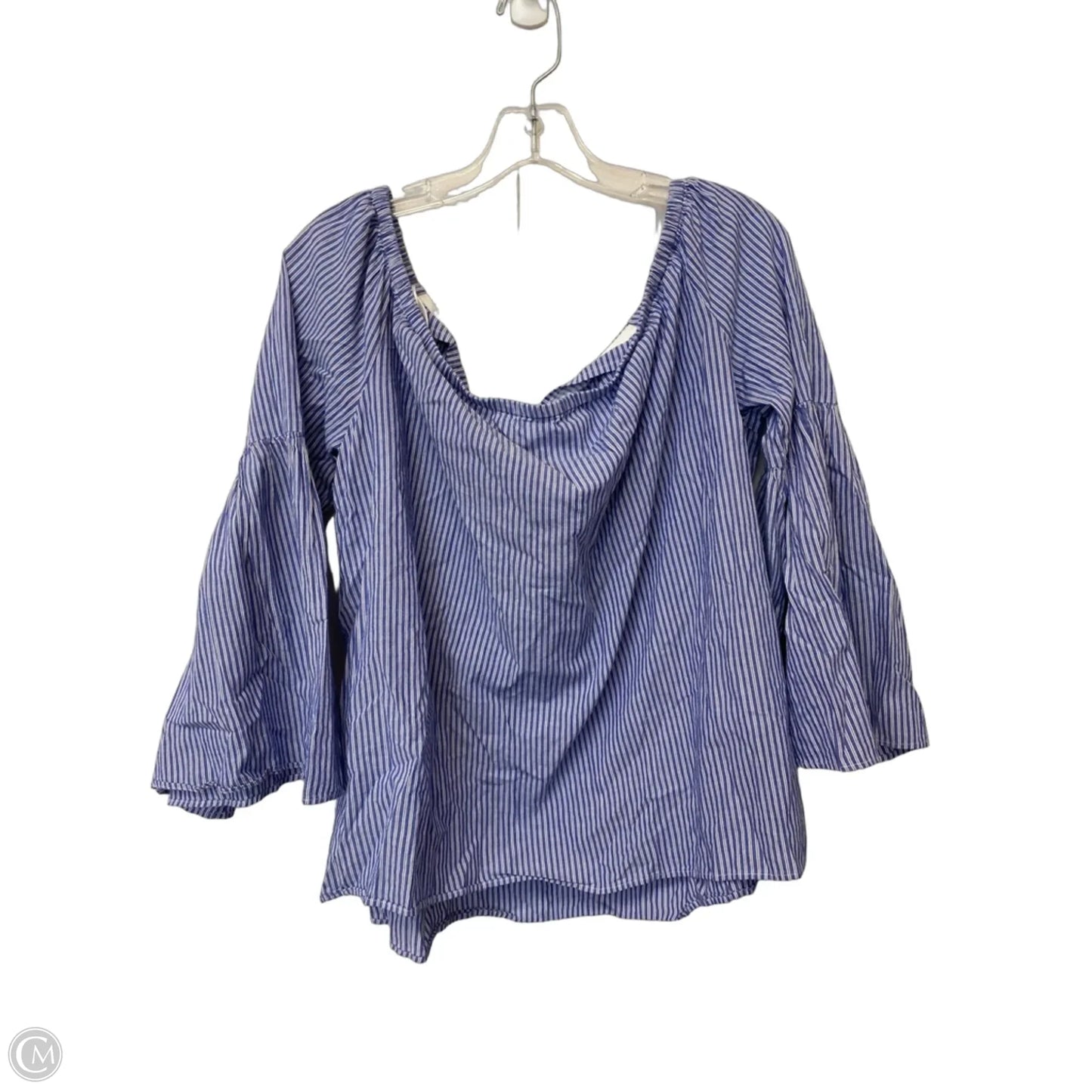 Top 3/4 Sleeve By International Concepts In Striped Pattern, Size: Xl