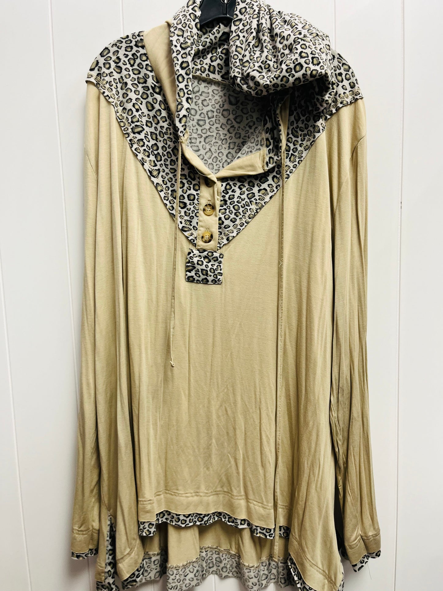 Top Long Sleeve By White Birch In Animal Print, Size: 3x