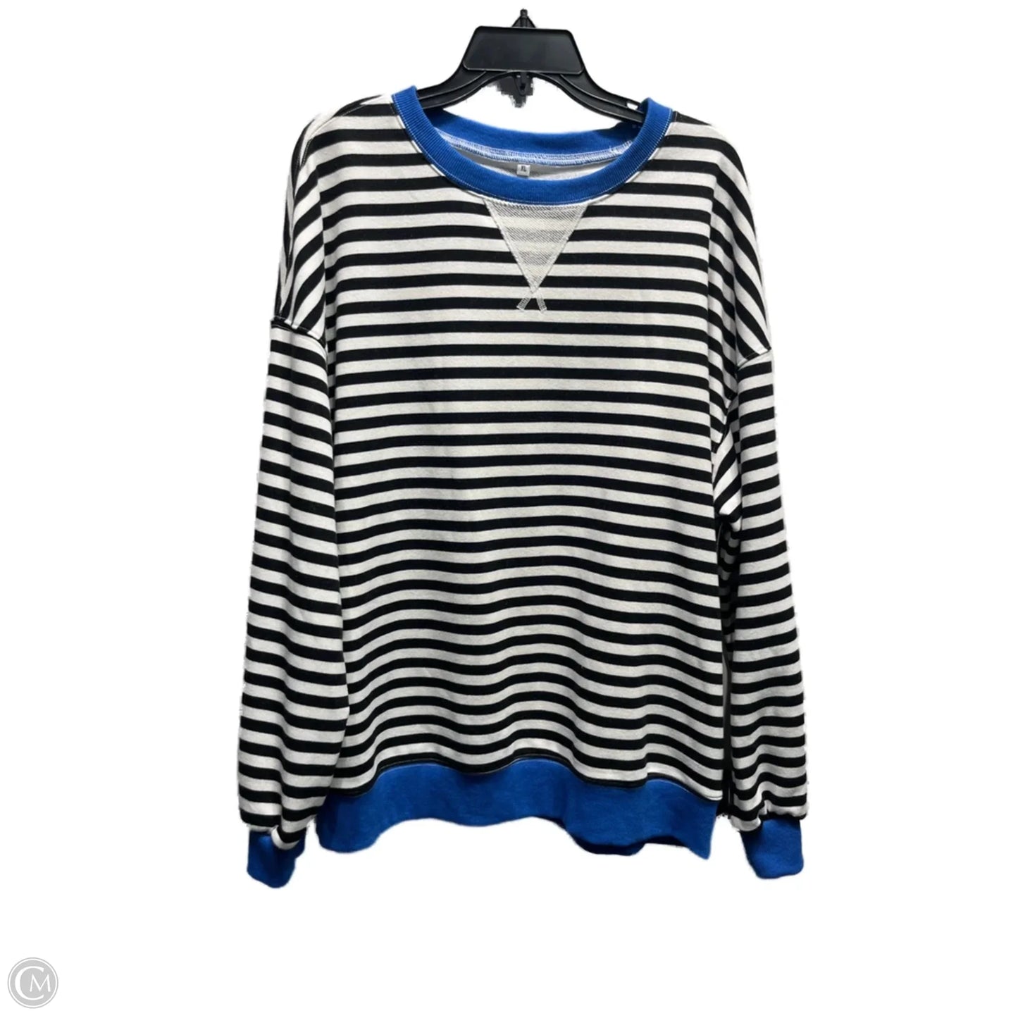 Sweatshirt Hoodie By Clothes Mentor In Black & White, Size: Xl