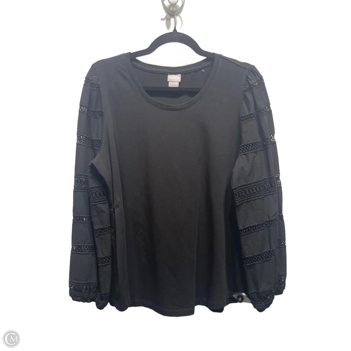 Top Long Sleeve By Chicos In Black, Size: L