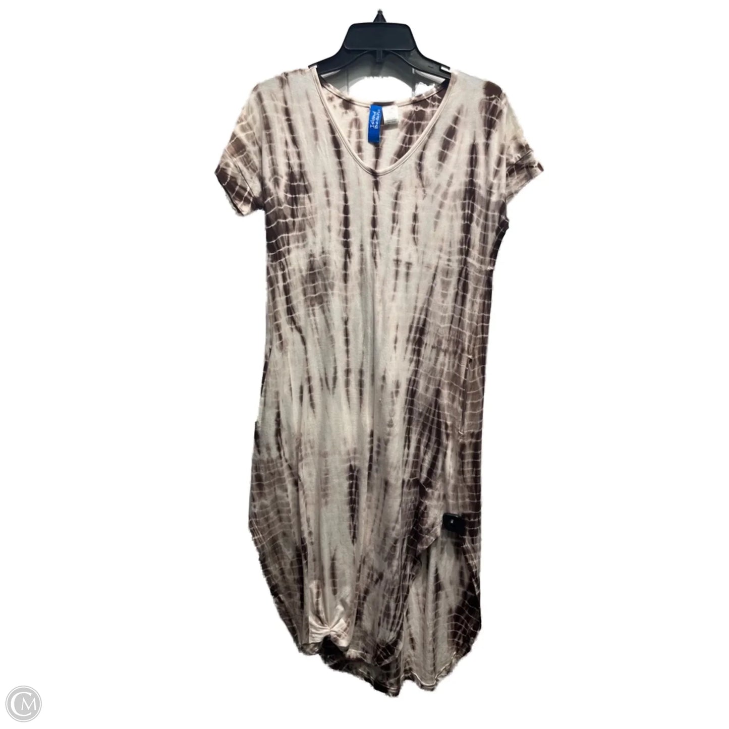 Dress Casual Midi By ISLAND BEACH In Brown & White, Size: M