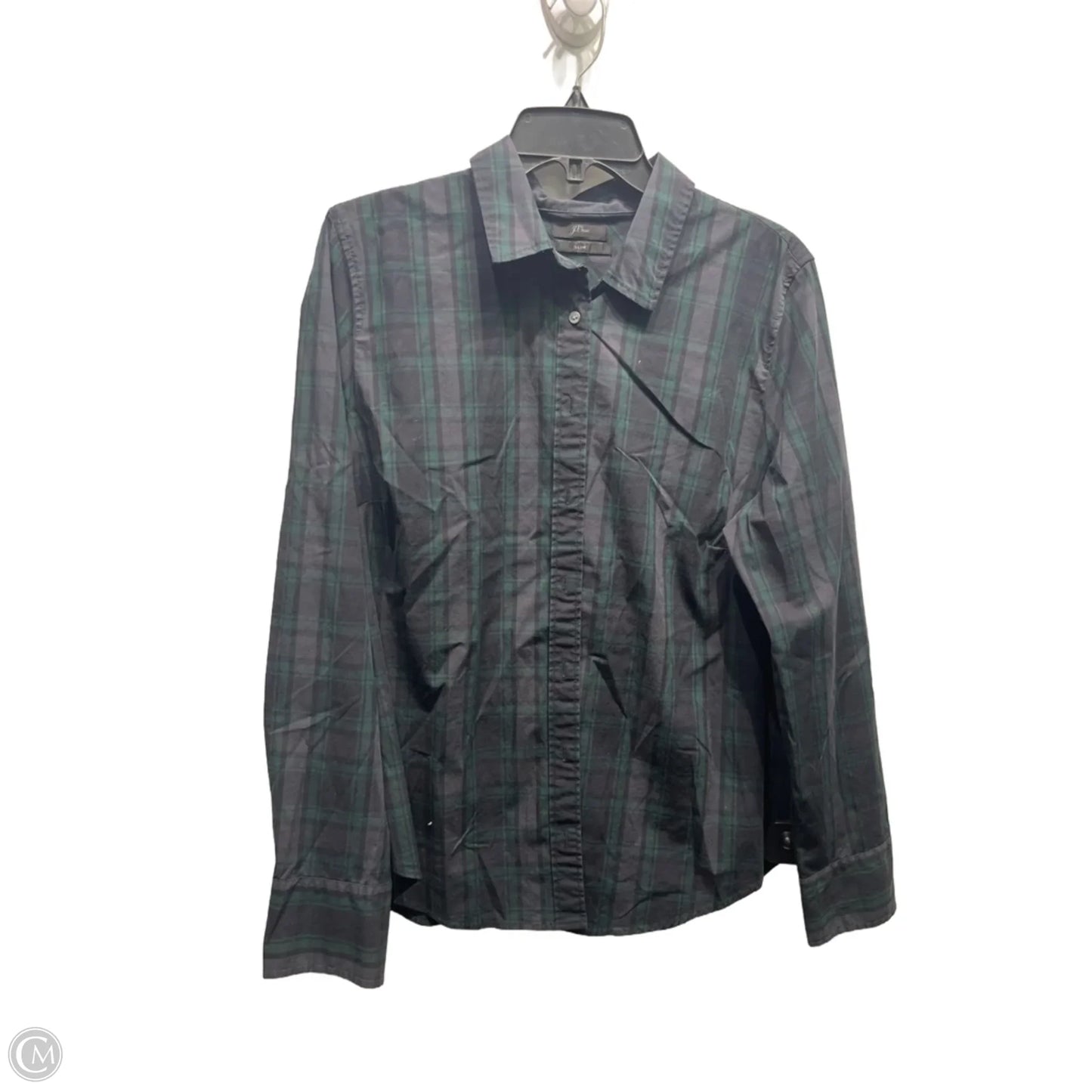 Top Long Sleeve By J. Crew In Blue & Green, Size: L