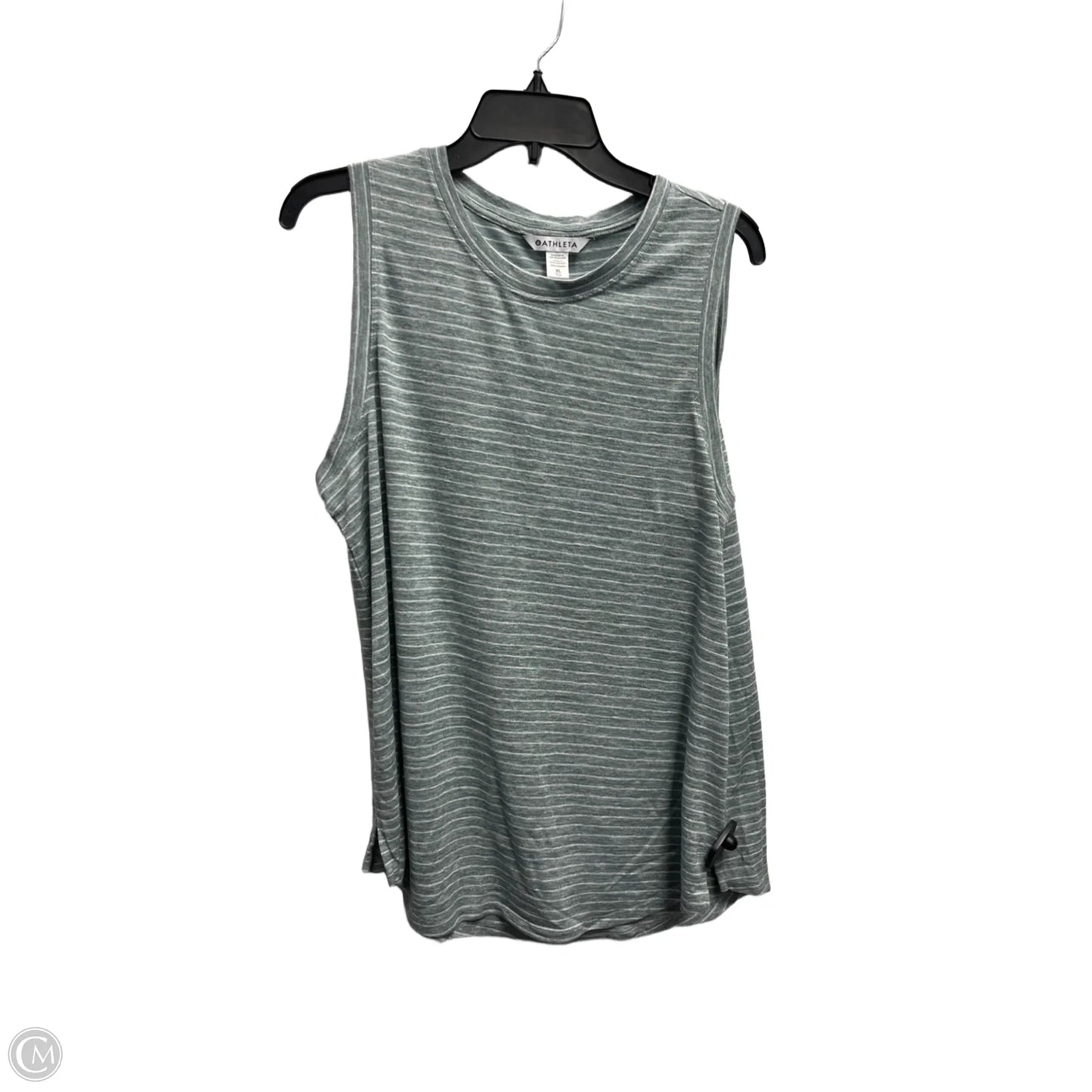 Athletic Tank Top By Athleta In Green & White, Size: Xl