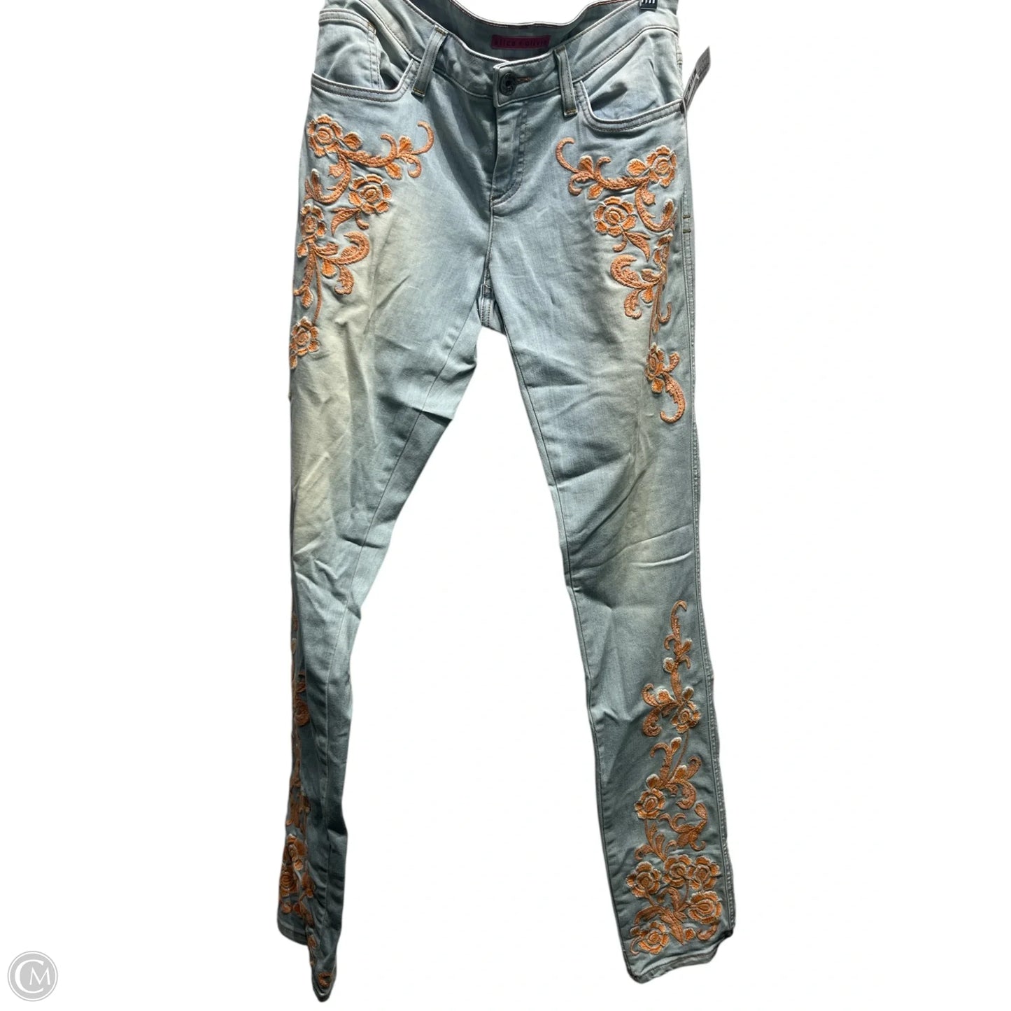 Jeans Designer By Alice + Olivia In Blue & Orange, Size: S