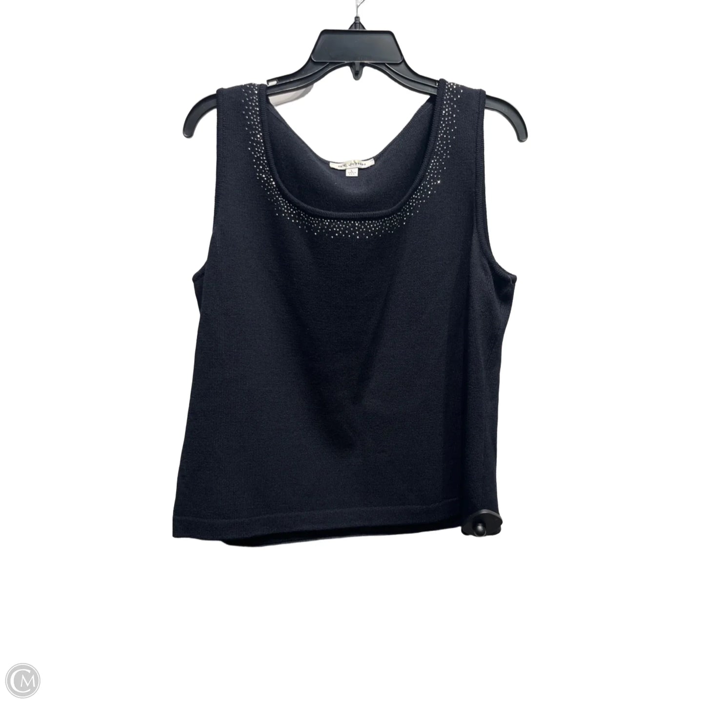 Top Sleeveless Designer By St John Collection In Black, Size: L