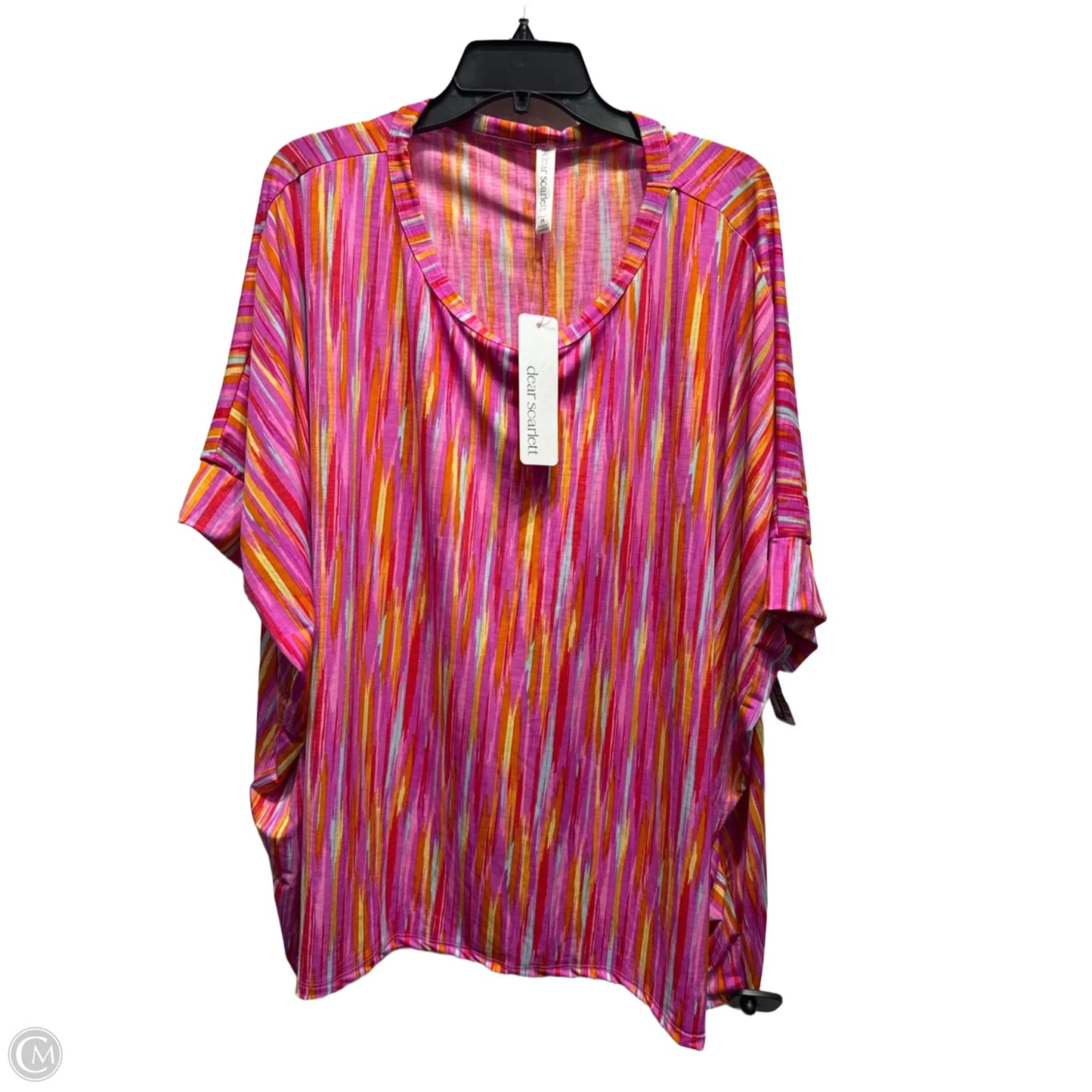 Top Short Sleeve By dear scarlett In Orange & Pink, Size: 2x