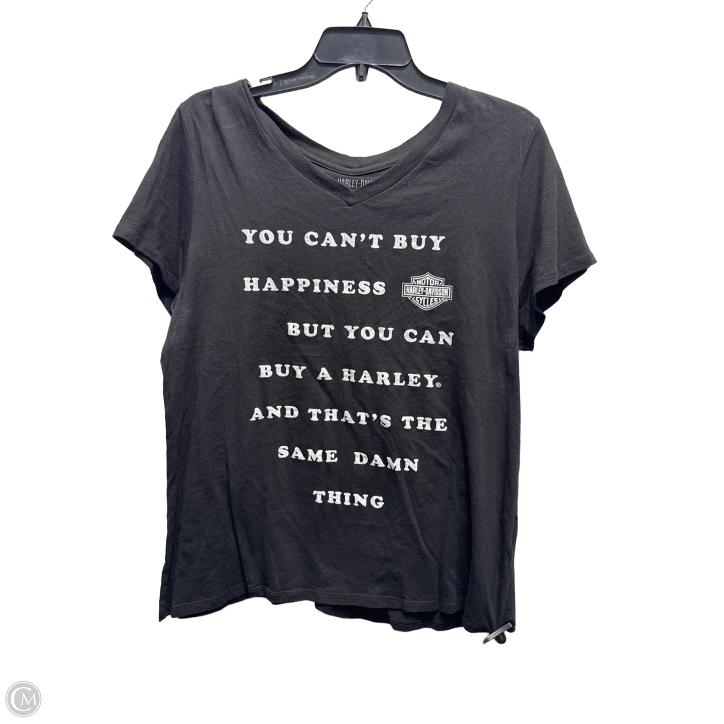 Top Short Sleeve By Harley Davidson In Black & White, Size: Xl