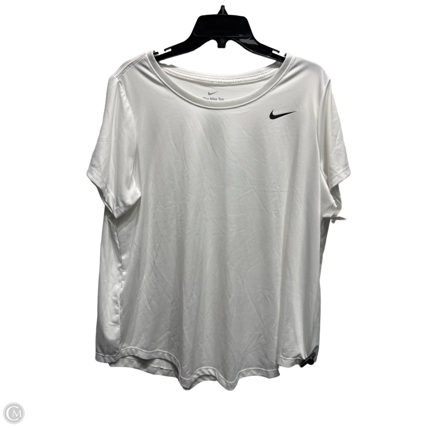 Athletic Top Short Sleeve By Nike Apparel In Black & White, Size: 1x