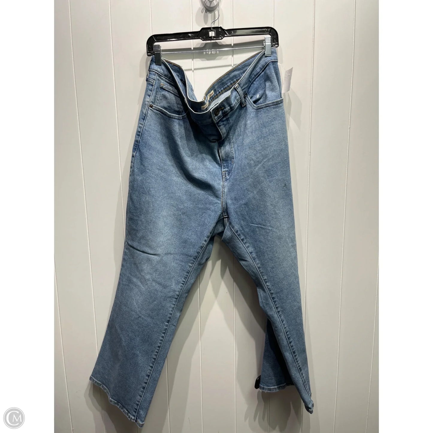 Jeans Cropped By Levis In Blue Denim, Size: 18