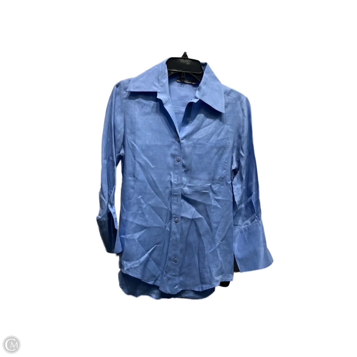 Top Long Sleeve Designer By Neiman Marcus In Blue, Size: Xs