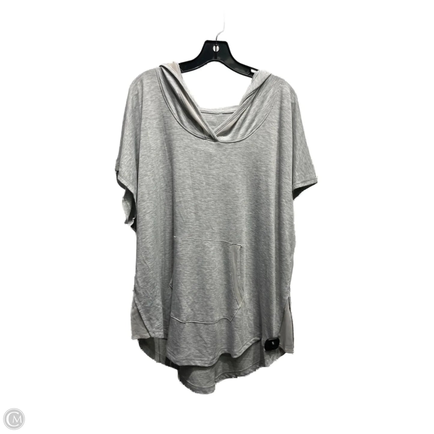 Top Short Sleeve By Livi Active In Grey, Size: 22