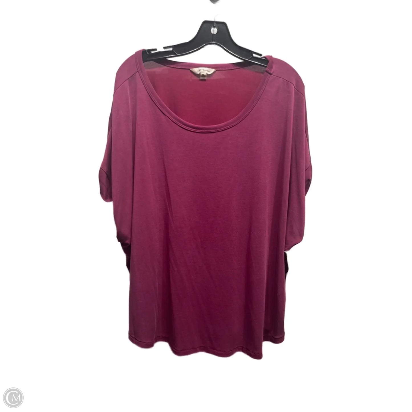 Top Short Sleeve Basic By Lucky Brand In Purple, Size: Xxl