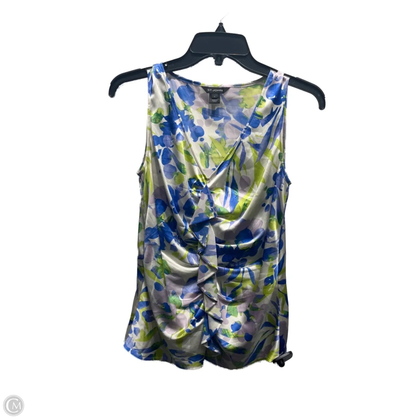 Top Sleeveless Luxury Designer By St John Collection In Blue & Green, Size: 2