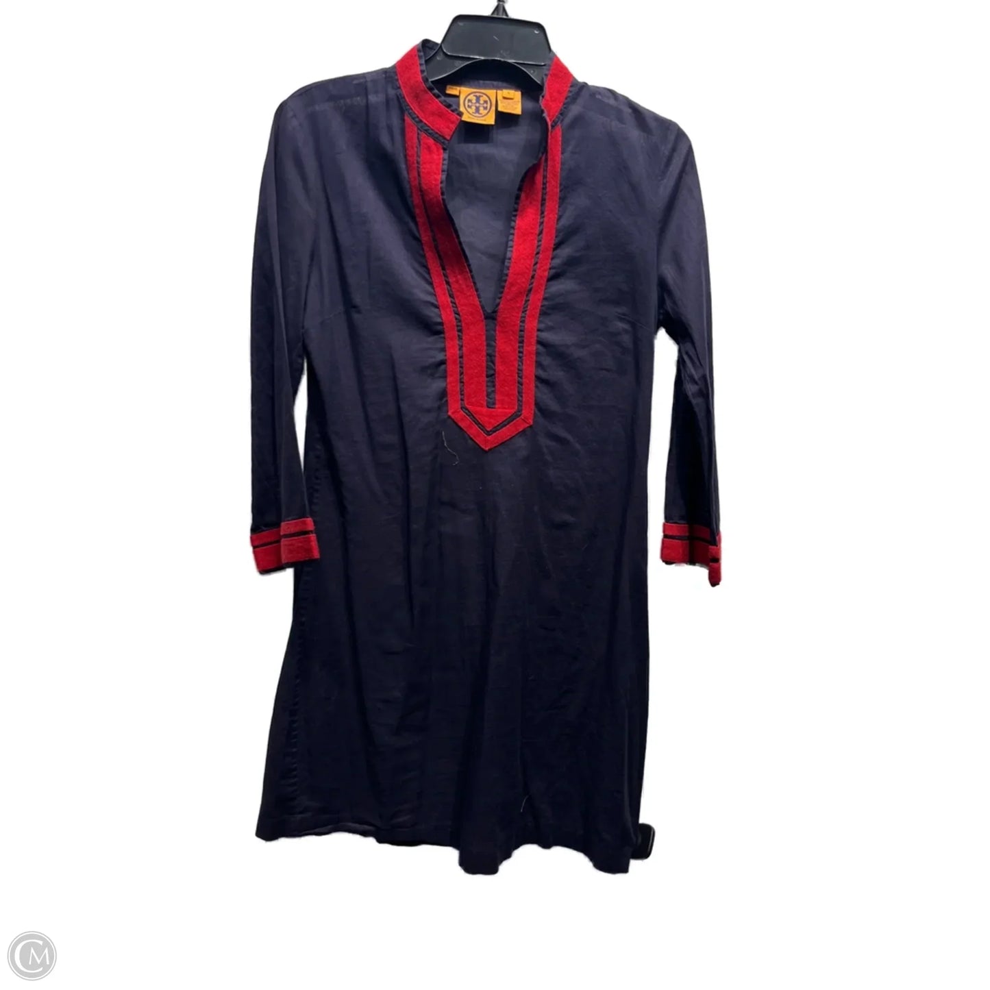 Top Long Sleeve Designer By Tory Burch In Blue & Red, Size: 4