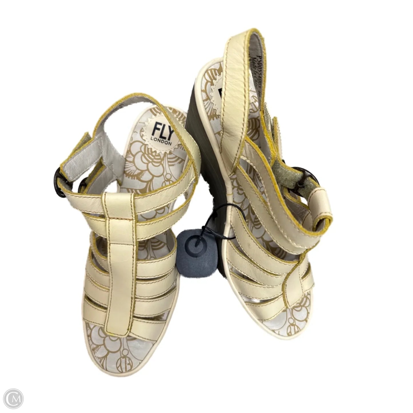 Sandals Heels Wedge By Fly London In Yellow, Size: 10