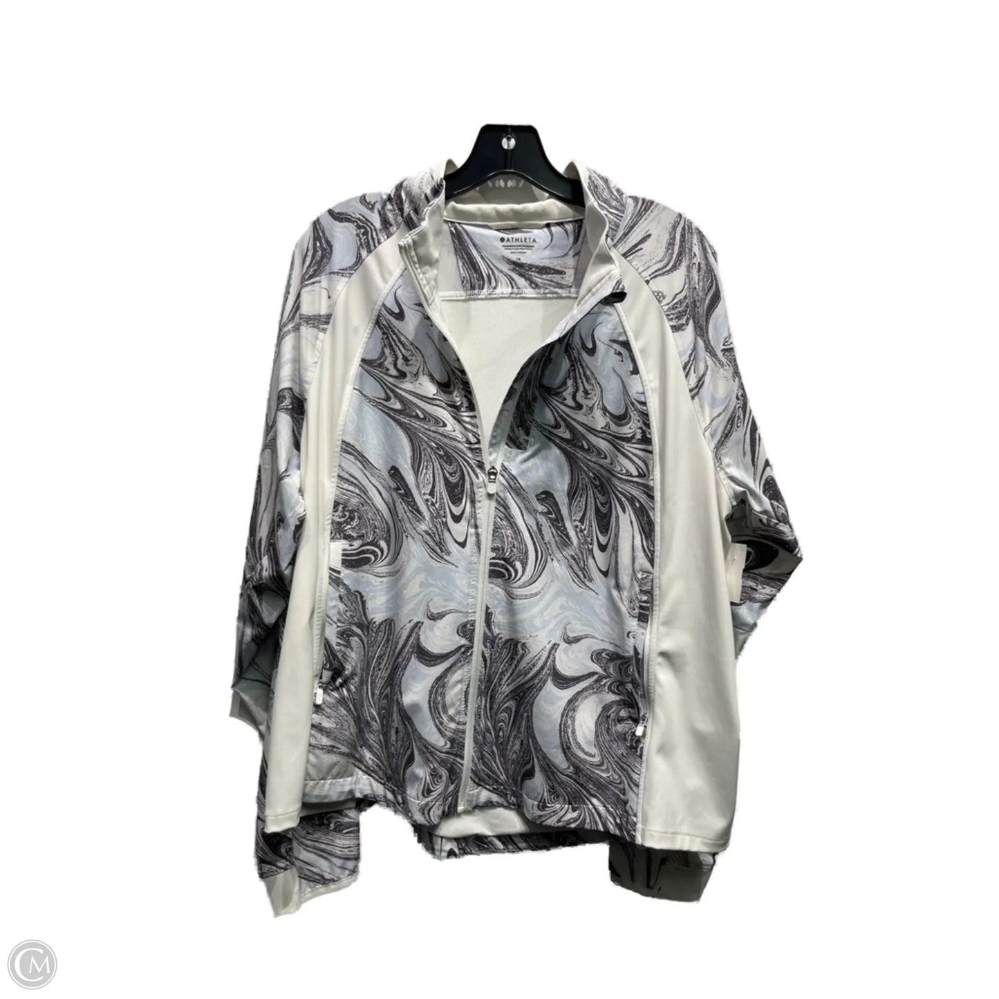Athletic Jacket By Athleta In Blue & White, Size: 1x