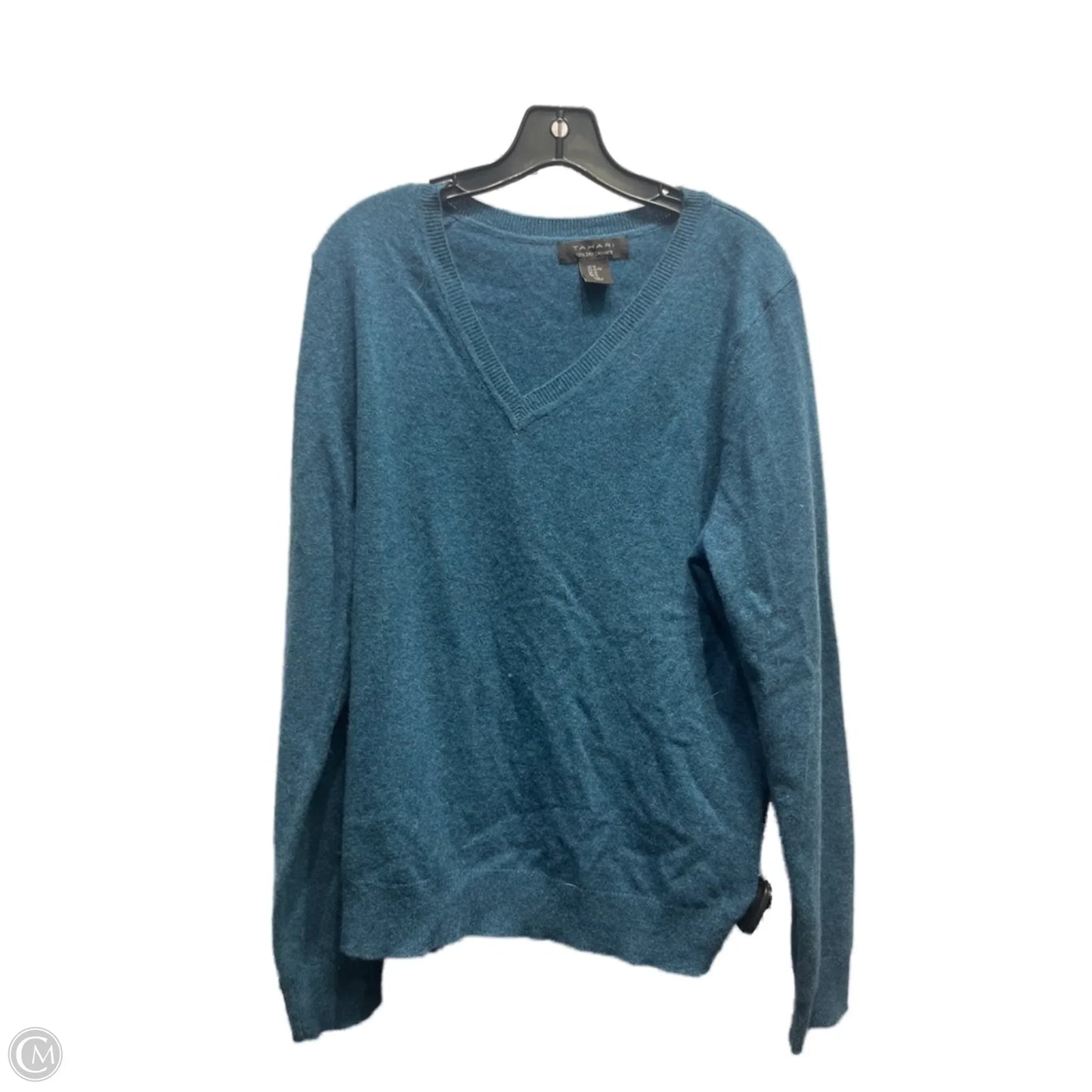 Sweater Cashmere By Tahari In Teal, Size: Xl