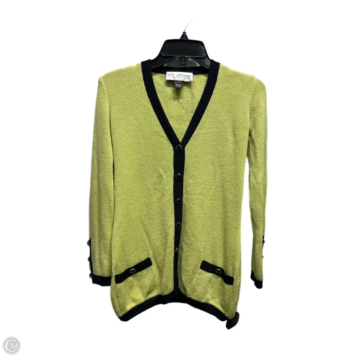 Jacket Luxury Designer By St John Collection In Black & Green, Size: 2